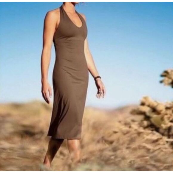 Patagonia Dresses & Skirts - Patagonia Morning Glory Halter Travel Midi Dress Brown Women’s Medium #20520